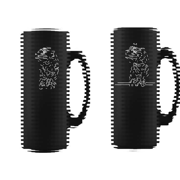 エレガントなラインアート ガーゴイル ヤモリ 爬虫類 コーヒーマグ