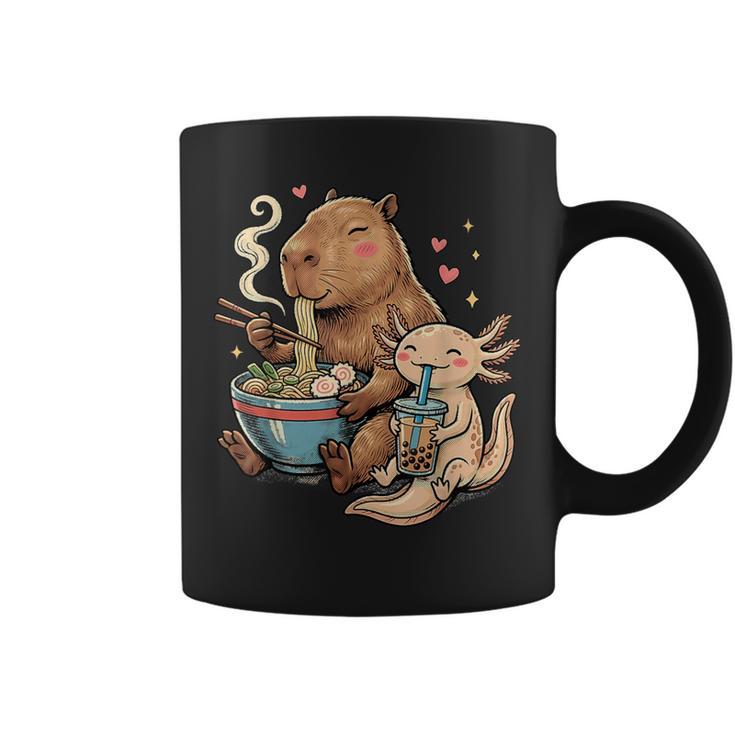 カピバラ×ウーパールーパー ラーメン&タピオカ かわいい コーヒーマグ