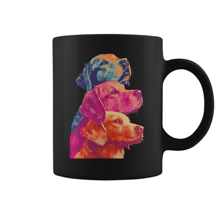 カラフルなラブラドールレトリバー犬夏の美的ペットアート 長袖tシャツ コーヒーマグ