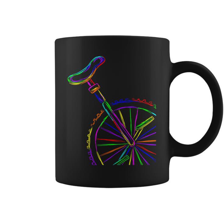 カラフルな一輪車 コーヒーマグ