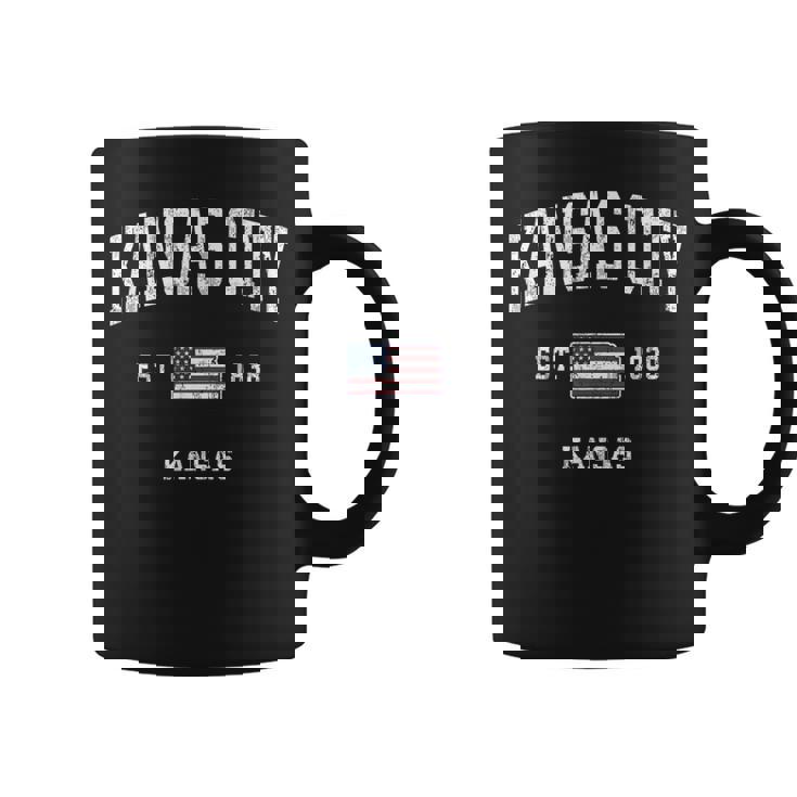 カンザスシティカンザスks ヴィンテージ アメリカ国旗 スポーツデザイン コーヒーマグ