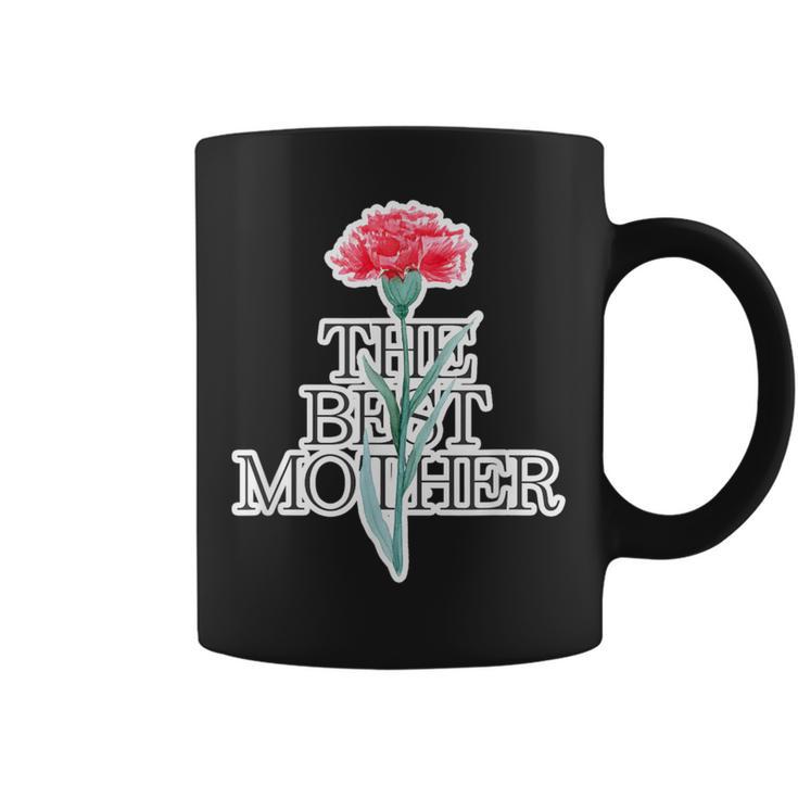 カーネーション The Best Mother 最高の母親【母の日】ピンク《ポップ フォント》メッセージ コーヒーマグ