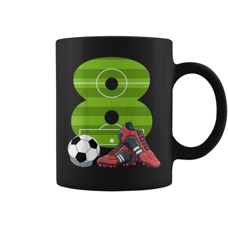 キッズ エイトバースデーサッカー 8歳の男の子 女の子 コーヒーマグ