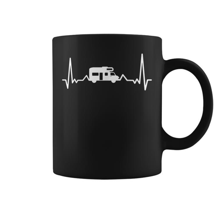 キャンプ ハートビート Ekg キャンピングカー キャンピングカー コーヒーマグ