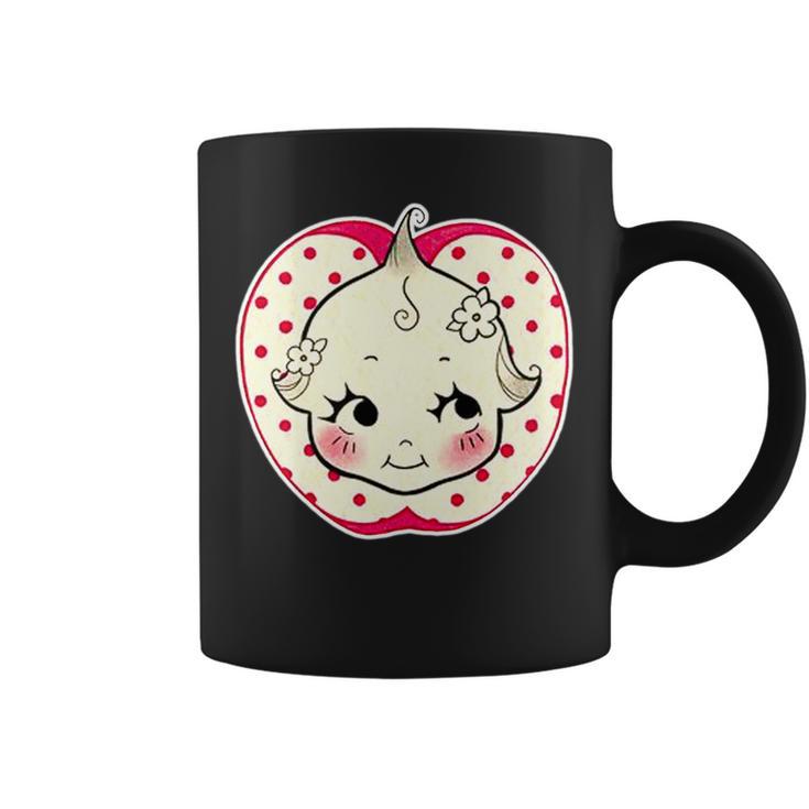 キューピー 赤ちゃん りんご 水玉 長袖tシャツ コーヒーマグ