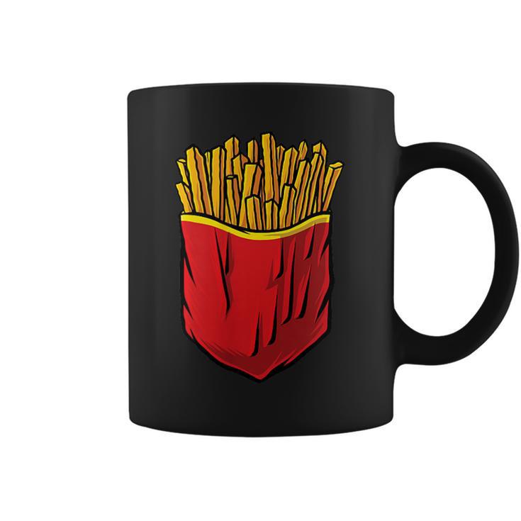 クールなフライドポテトポケットノベルティグラフィックtシャツ&クールデザイン コーヒーマグ