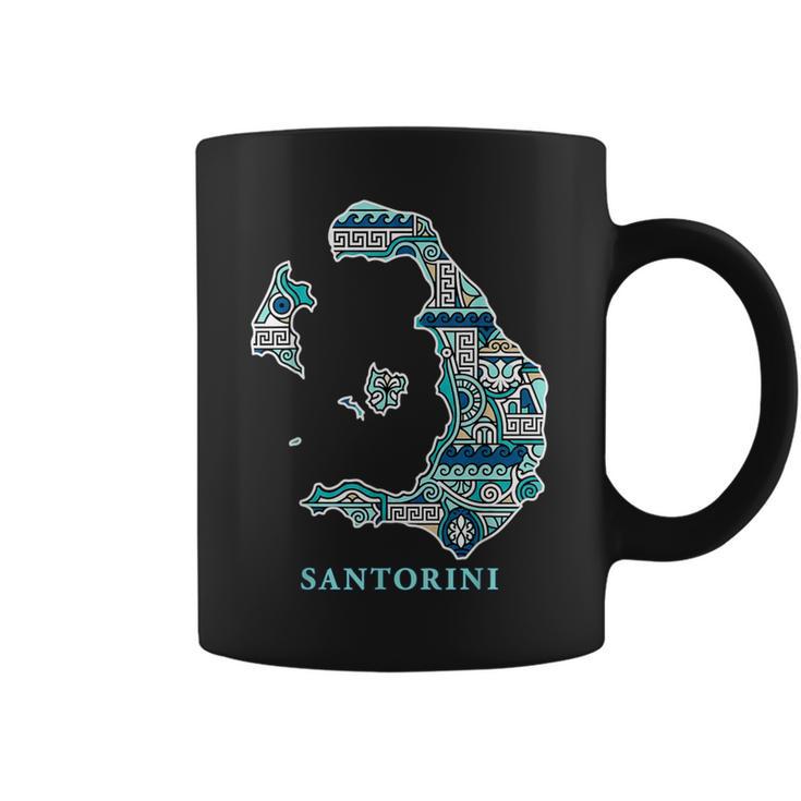 サントリーニ島 ギリシャ 地図 ギリシャ柄 旅行 休暇 コーヒーマグ