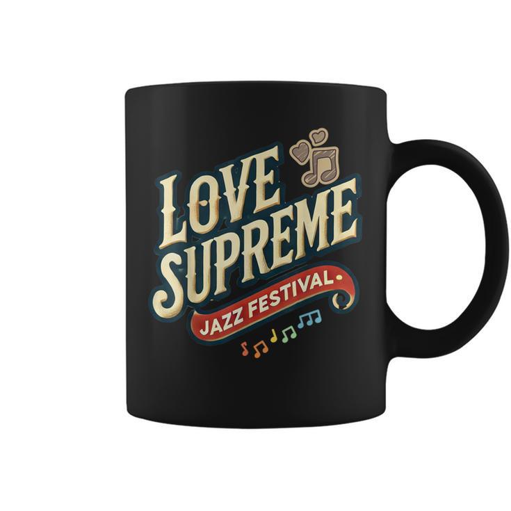 ジャズ愛好家のためのラブシュプリームジャズフェスティバル コーヒーマグ