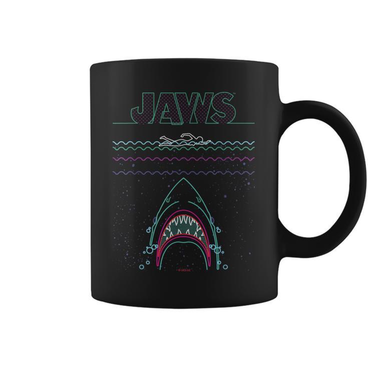 ジョーズ ネオンシャークアタックサーファーアートワーク コーヒーマグ