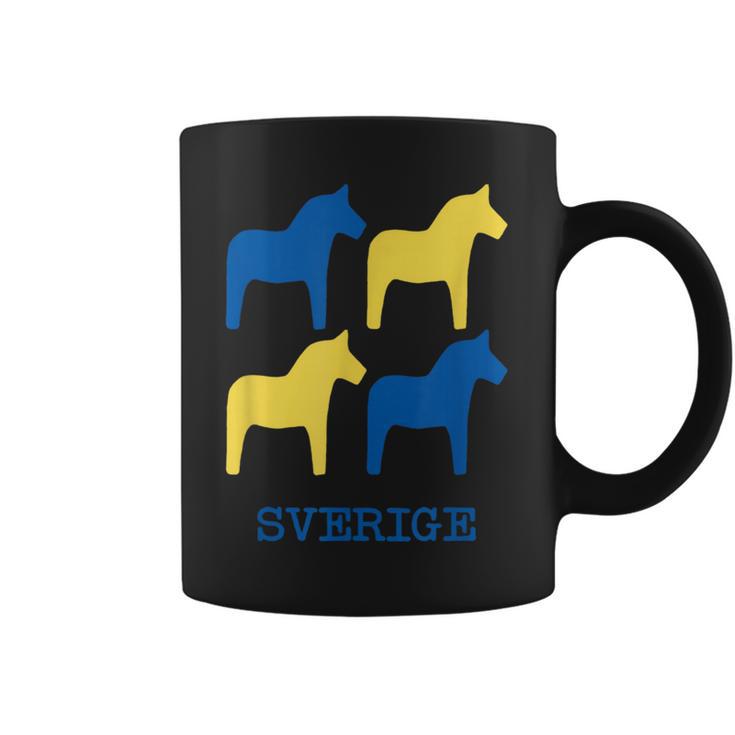 スウェーデンダラ馬スウェーデン国旗 コーヒーマグ