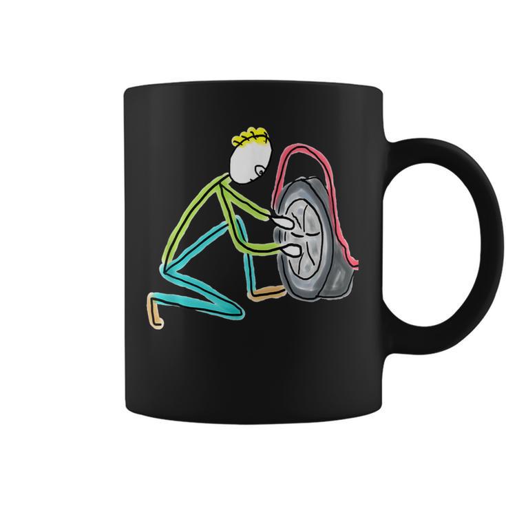 タイヤ交換。 コーヒーマグ