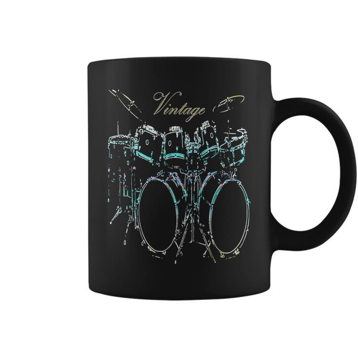 ドラムビンテージドラマードラムセットデザイン コーヒーマグ