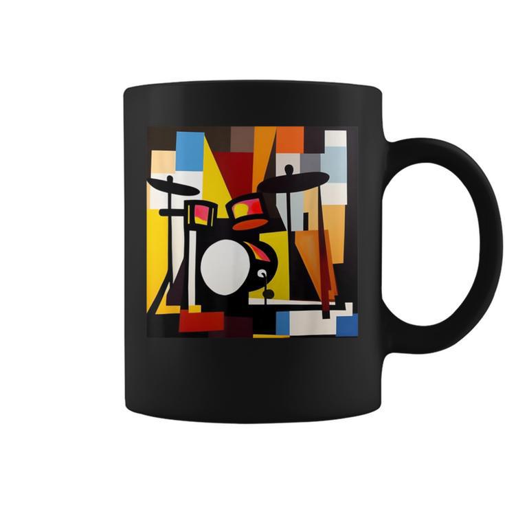 ドラムモチーフ カラフル シルエット 楽器 ドラマー コーヒーマグ
