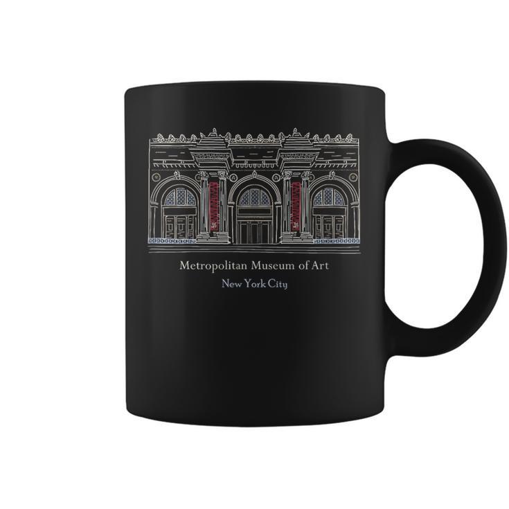 ニューヨーク市、メトロポリタン美術館、アメリカ 手描き コーヒーマグ