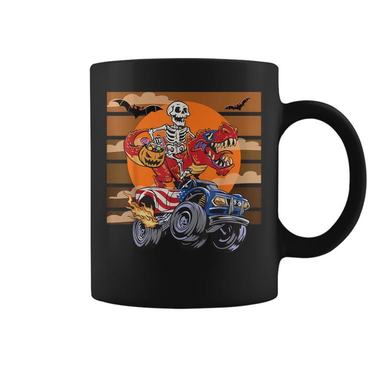 ハロウィーン スケルトン ライディング モンスタートラック トリックオア トリート パーティー コーヒーマグ