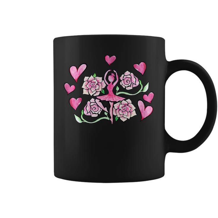 ピンクローズのバレリーナ バレエ コーヒーマグ