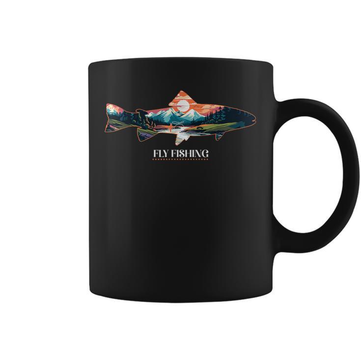 フライフィッシングトラウト コーヒーマグ