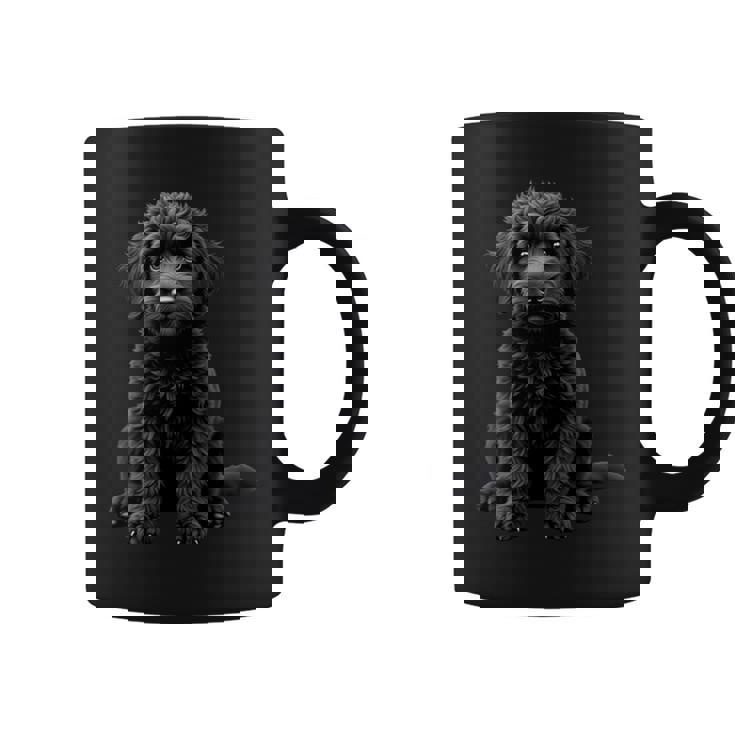ブラックラブラドゥードル犬のアートデザイン。 長袖tシャツ コーヒーマグ