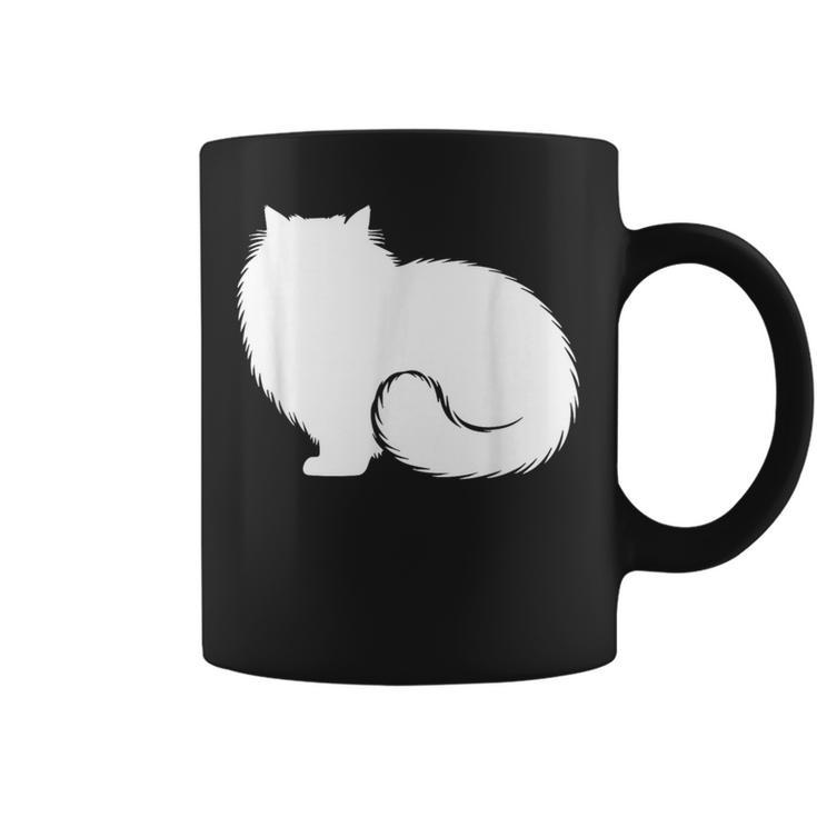 ペルシャ猫のふわふわした座り姿 Persian Cat Fluffyittingilhouette コーヒーマグ