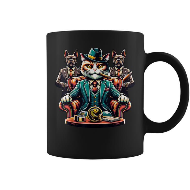 マフィア ボス 猫 葉巻 ギャング ブルドッグ コーヒーマグ