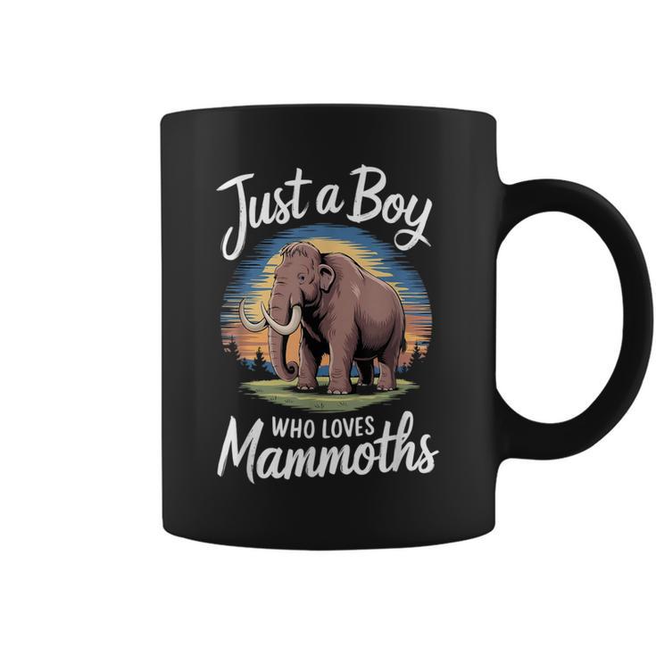 マンモスが大好きな少年 アイスアニマルファン キッズマンモス コーヒーマグ