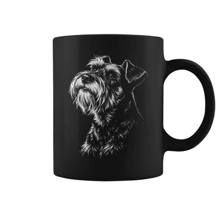 ミニチュアシュナウザー ポートレート 黒と白の犬好き コーヒーマグ
