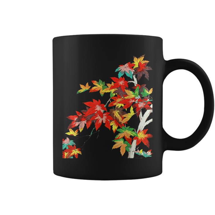 メープルの葉 秋 紅葉 日本美術 花の絵 花 日本画 新版画 コーヒーマグ