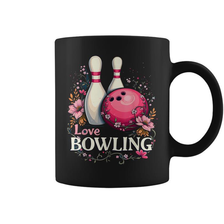 ラブボウリングピンクボール コーヒーマグ