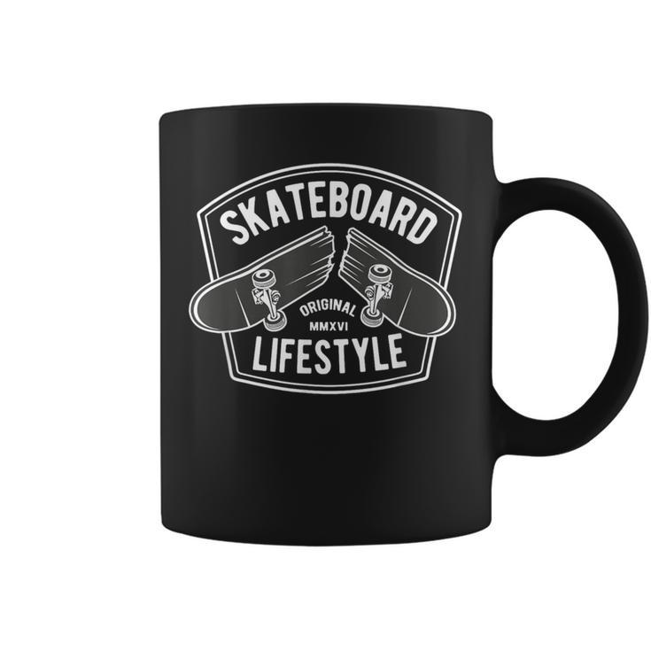 レトロなスケートボードライフスタイル コーヒーマグ