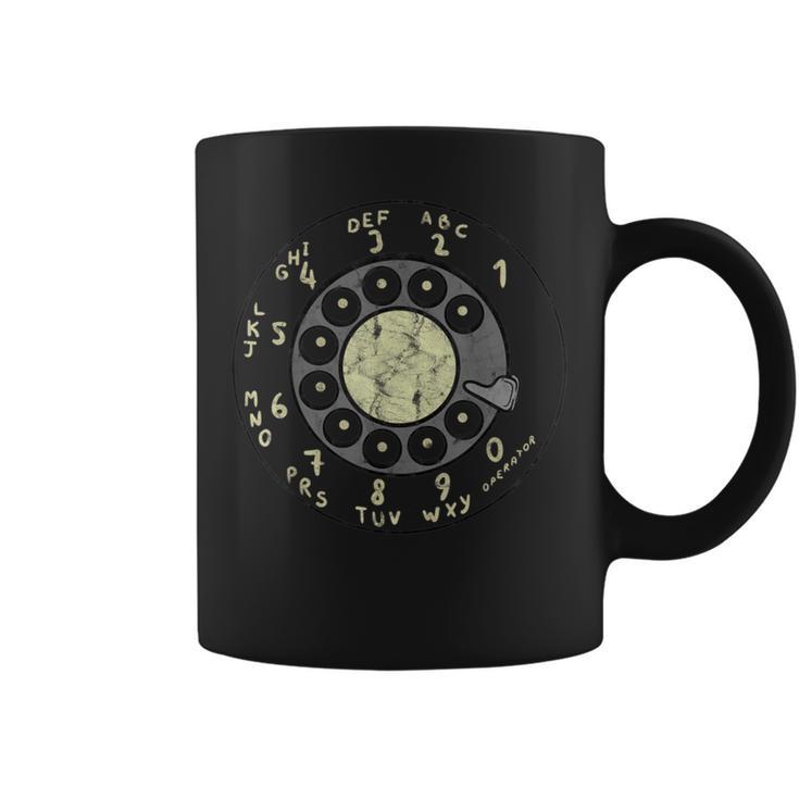 ロータリーダイヤルヴィンテージ古い電話番号 コーヒーマグ