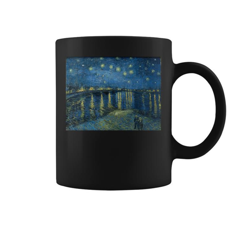 ヴィンセント・ファン・ゴッホによるローヌの星月夜 長袖tシャツ コーヒーマグ