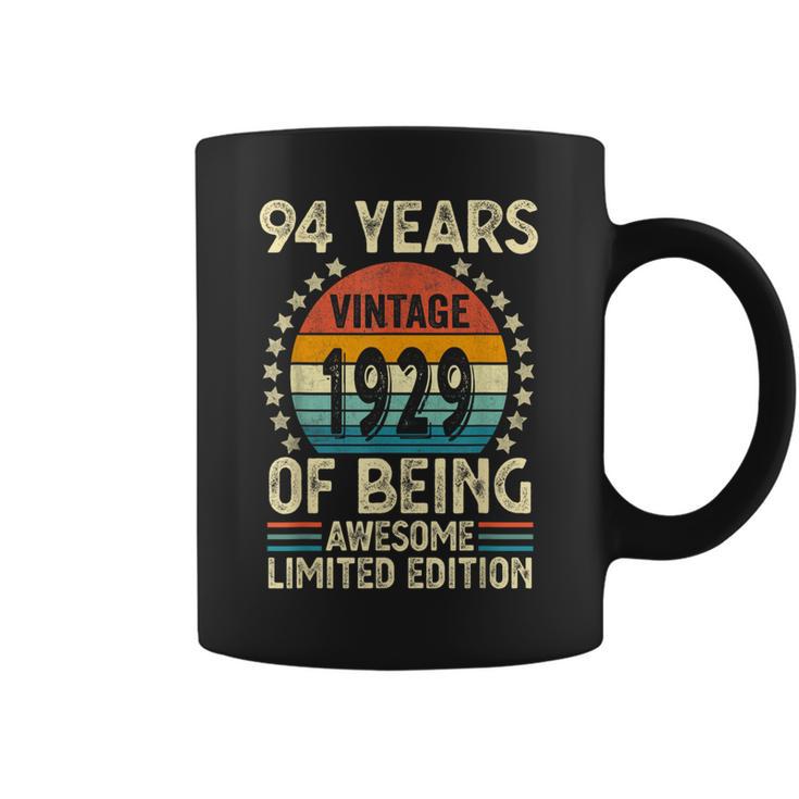 ヴィンテージ 1929 94 歳男性女性面白い誕生日アパレル コーヒーマグ