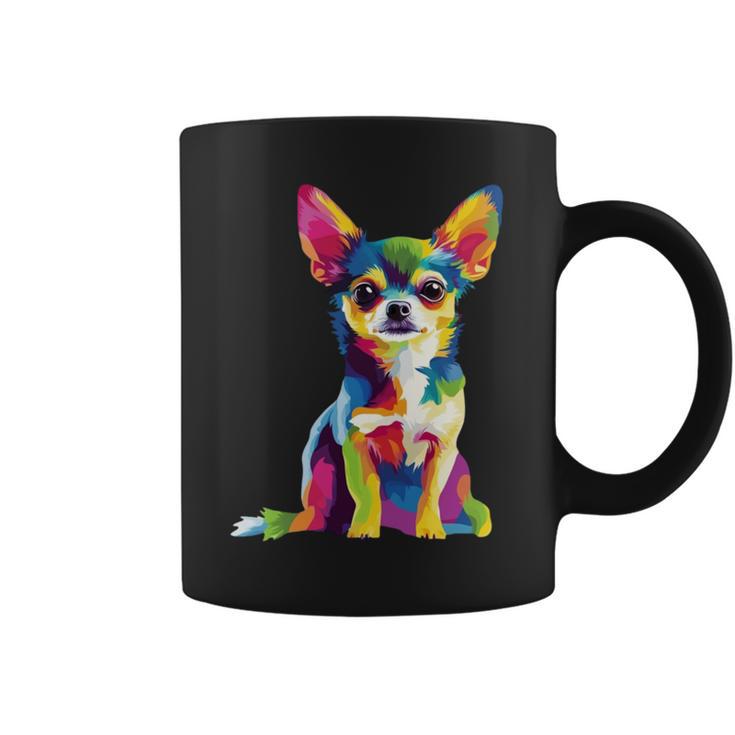 ヴィンテージ レトロ チワワ 犬 かわいい グルービー 犬 長袖tシャツ コーヒーマグ