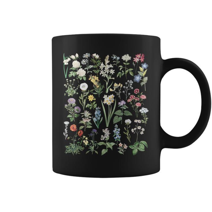 ヴィンテージ 花 ボタニカル イラスト チャート 植物 コーヒーマグ