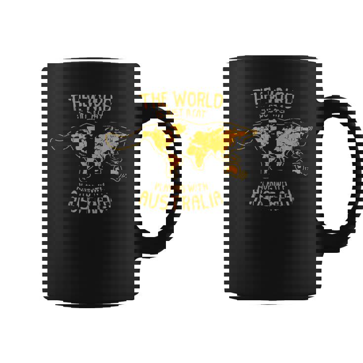 世界はオーストラリア オーストラリアで遊ぶ猫 コーヒーマグ