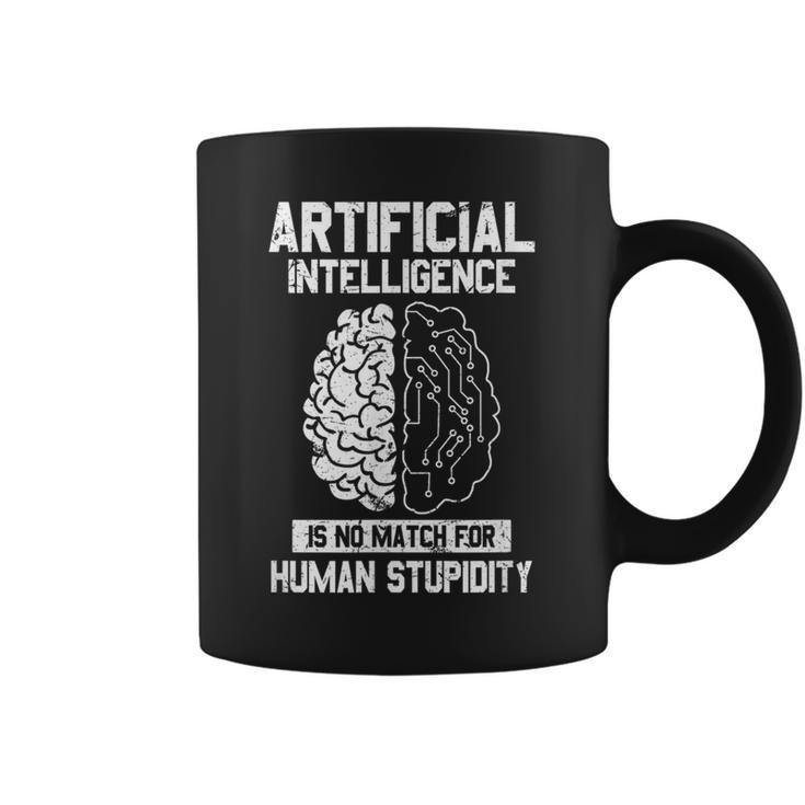 人工知能マッチ 人間の愚かさ Ai Tech ジョーク コーヒーマグ