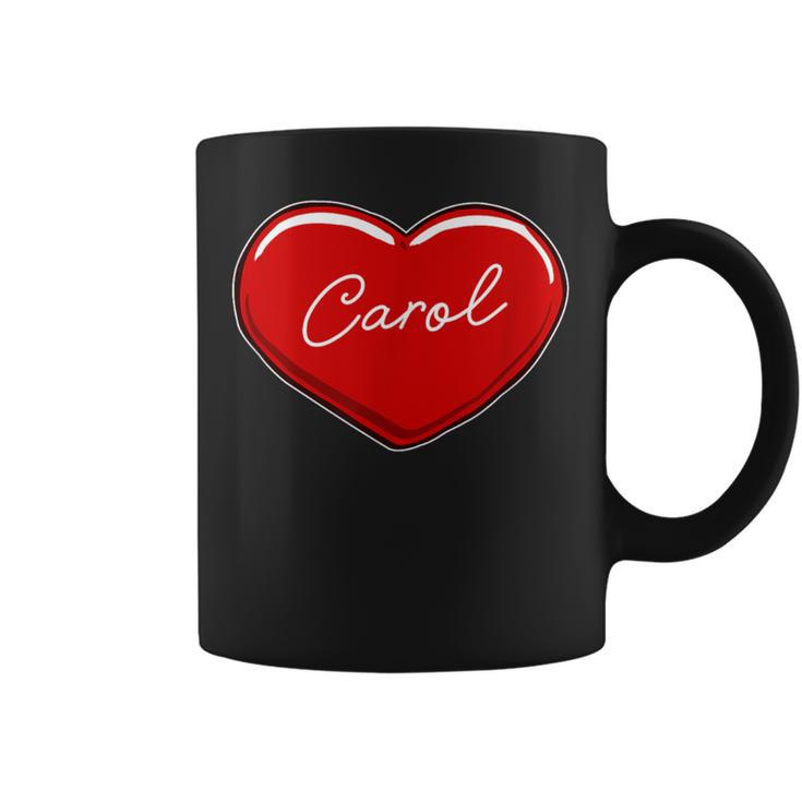 手描きのハートキャロル ファーストネーム ハート I Love Carol コーヒーマグ