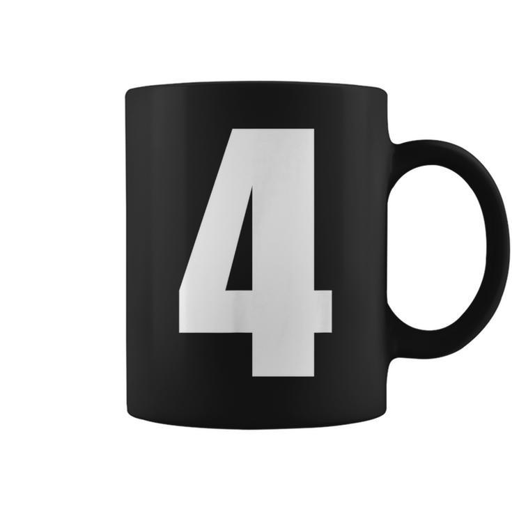 数字 四 数字 4 プレーン 白 数字 コーヒーマグ