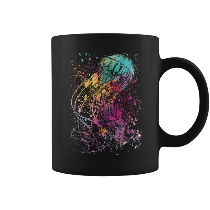 水彩画のクラゲアート。 コーヒーマグ