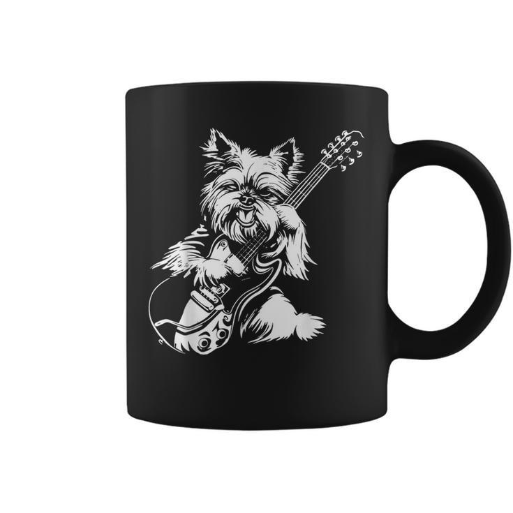 犬 ギタリスト ギター ティーカップ ヨーキー パパ ママ コーヒーマグ