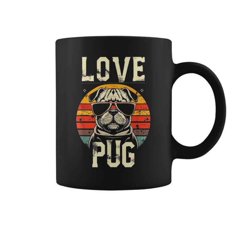 犬愛好家のためのかわいいパグのイラスト コーヒーマグ