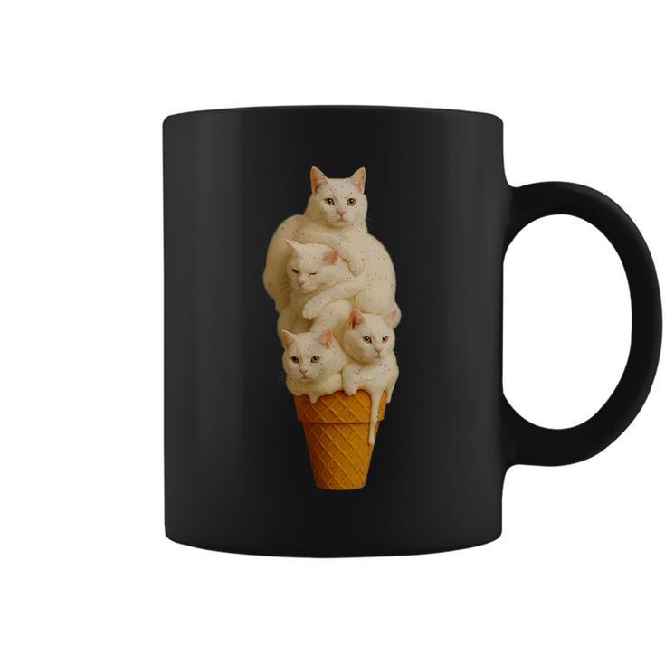 猫 アイスクリーム かわいい ペット 子猫好き 猫 夏 バイブ コーヒーマグ