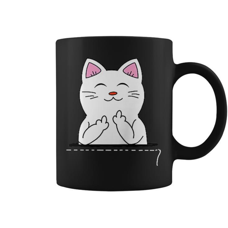猫 中指 おもしろバッグ コーヒーマグ