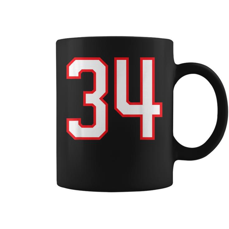 番号 34 スポーツ ホワイト レッド 代表番号 コーヒーマグ