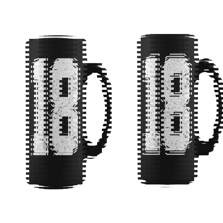 番号18シャツ、番号付き ヴィンテージ 18歳の誕生日 コーヒーマグ