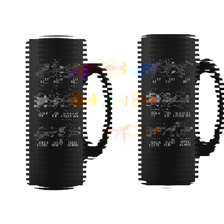 異なるタイプのロブスター種チャート海洋生物学 コーヒーマグ