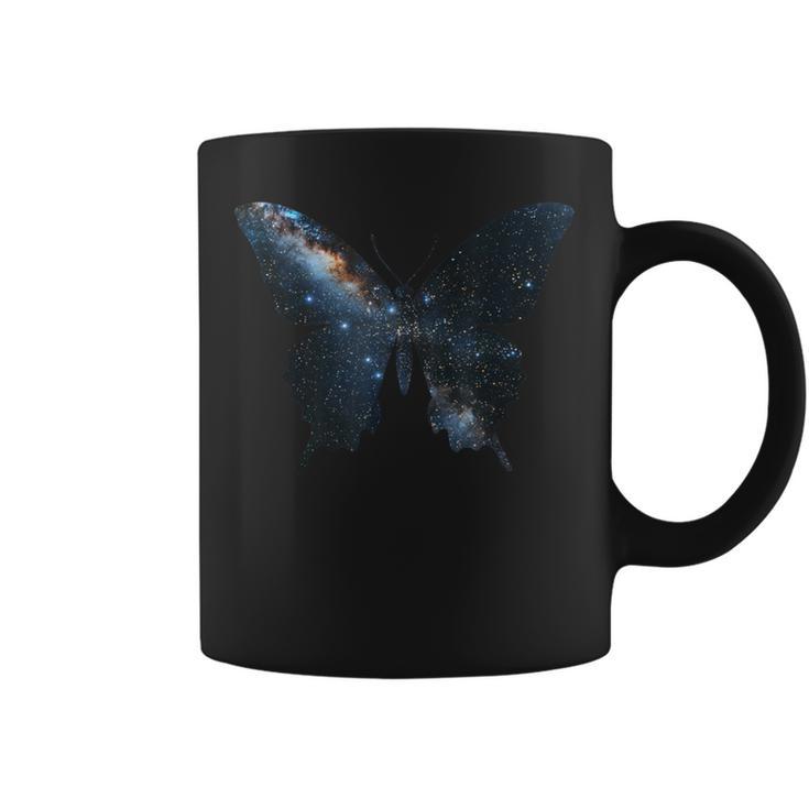 美的シルエット星宇宙銀河蝶 コーヒーマグ