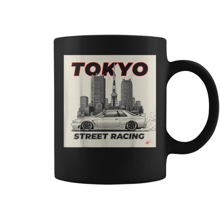 自動車愛好家のための東京ストリートレーシングカーデザイン コーヒーマグ