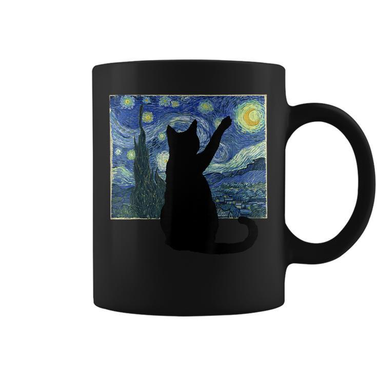 黒猫 星月夜 コーヒーマグ