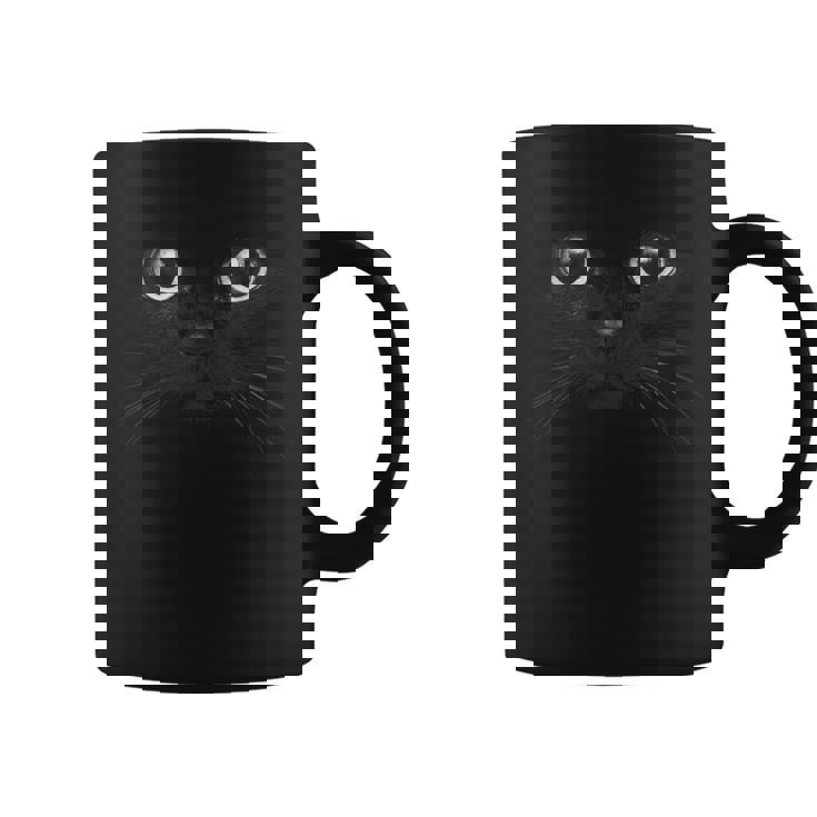 黒猫 顔 グラフィックデザイン 面白い猫 ハロウィンコスチューム コーヒーマグ